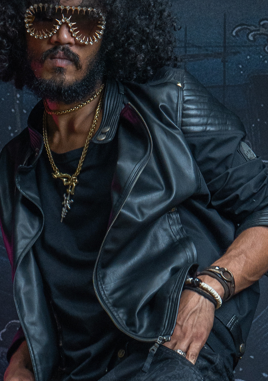 Jacket Men ENKI / Fake Leather - O'BLACKNESS