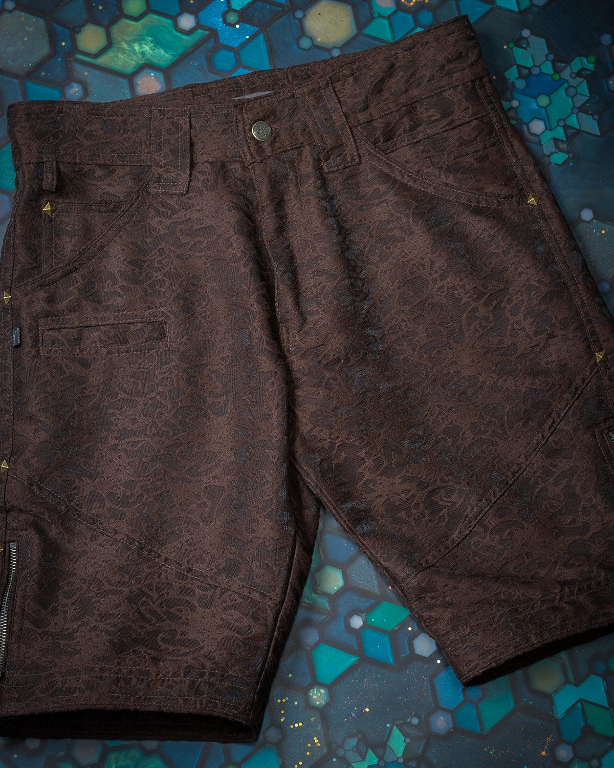 Flying Short Men / Japanese Jaquard - Brown FOREST - Yacxilan Artwear