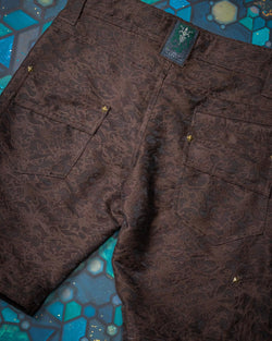 Flying Short Men / Japanese Jaquard - Brown FOREST - Yacxilan Artwear