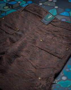 Flying Short Men / Japanese Jaquard - Brown FOREST - Yacxilan Artwear