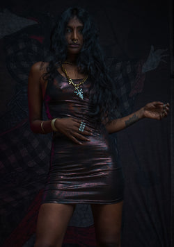 Mini Fitted Dress / Holographic Licra - ATLANTHEON Copper