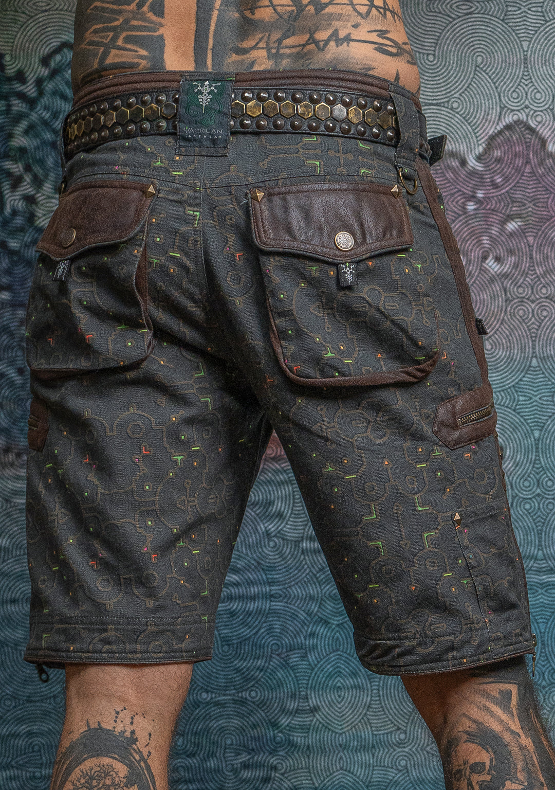 Flying Short Men / Bio Farms Organic Twill  / Fake Leather Patches - REBIRTH OF IKARO