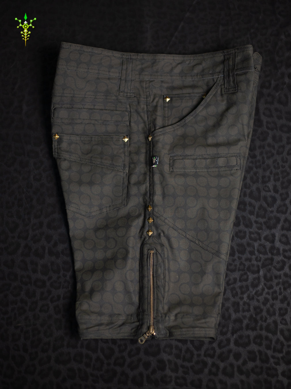 Flying Short Men / Cotton Printed - CHARCOAL TETRIS