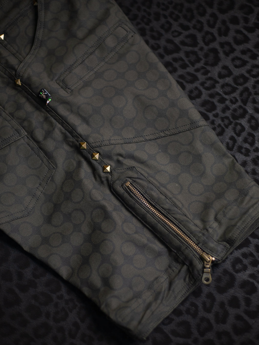 Flying Short Men / Cotton Printed - CHARCOAL TETRIS