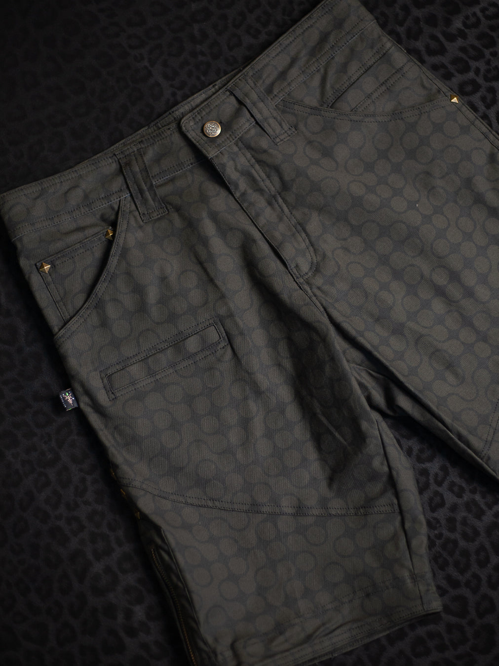 Flying Short Men / Cotton Printed - CHARCOAL TETRIS