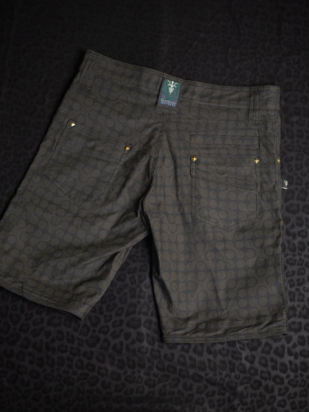 Flying Short Men / Cotton Printed - CHARCOAL TETRIS