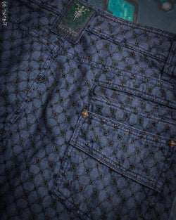 Flying Short Men / Japanese Denim - Embroidery OSAKA - Yacxilan Artwear