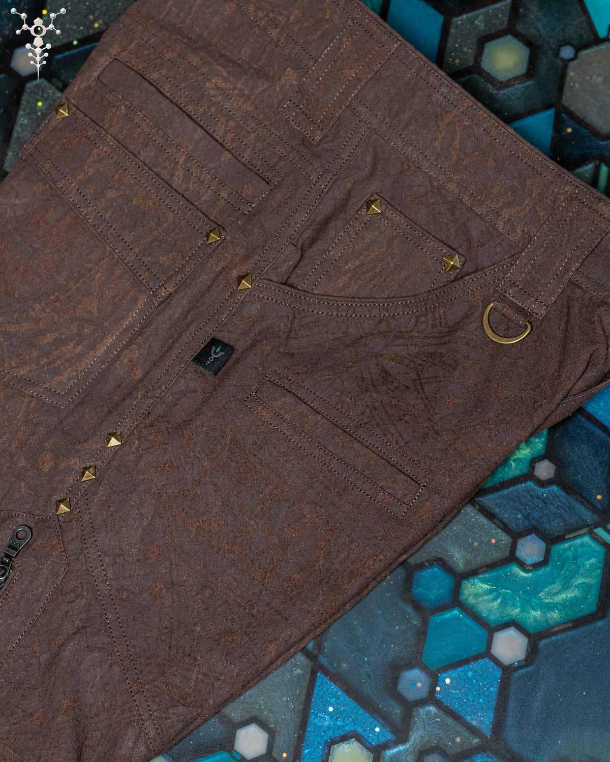 Flying Short Men / Organic HEMP Woven Thick - Brown RETRO FUTURE Entmoot