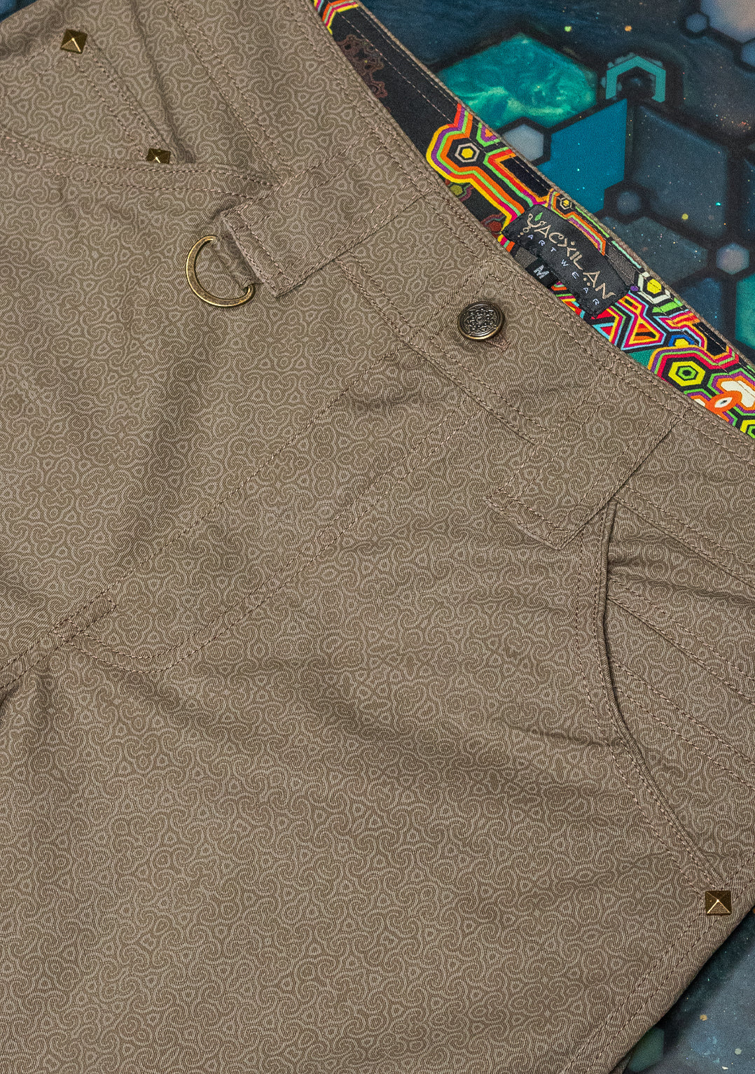 Flying Short Men / Cotton Printed - Sand SPACE INVADERS Demetrio