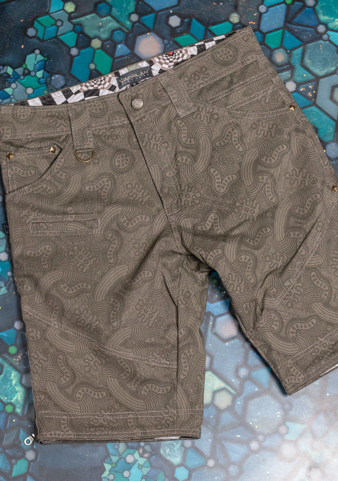 Flying Short / Twill Stretchy Screeprint - Earth MYCELIUM Matzokio