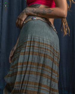 Long Skirt / Japanese Boho - OLIVE