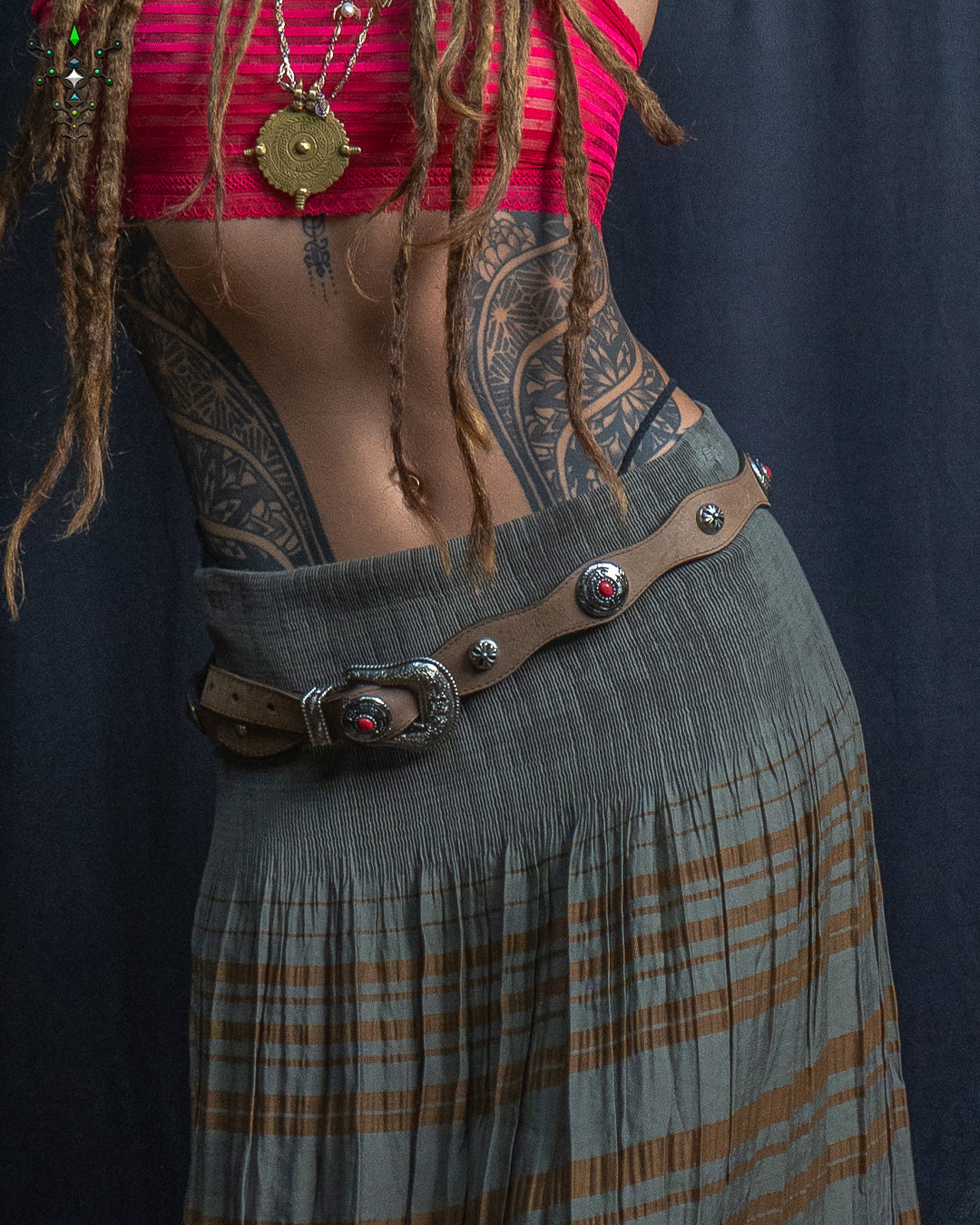 Long Skirt / Japanese Boho - OLIVE