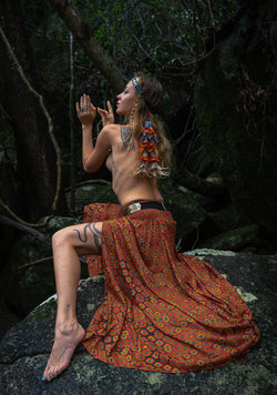 Gipsy Low Waist Long Skirt / Bamboo - EYEKANDY