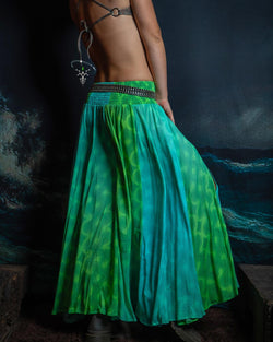 Gipsy Low Waist Long Skirt / Bamboo - GREEN LATERN - Yacxilan Artwear