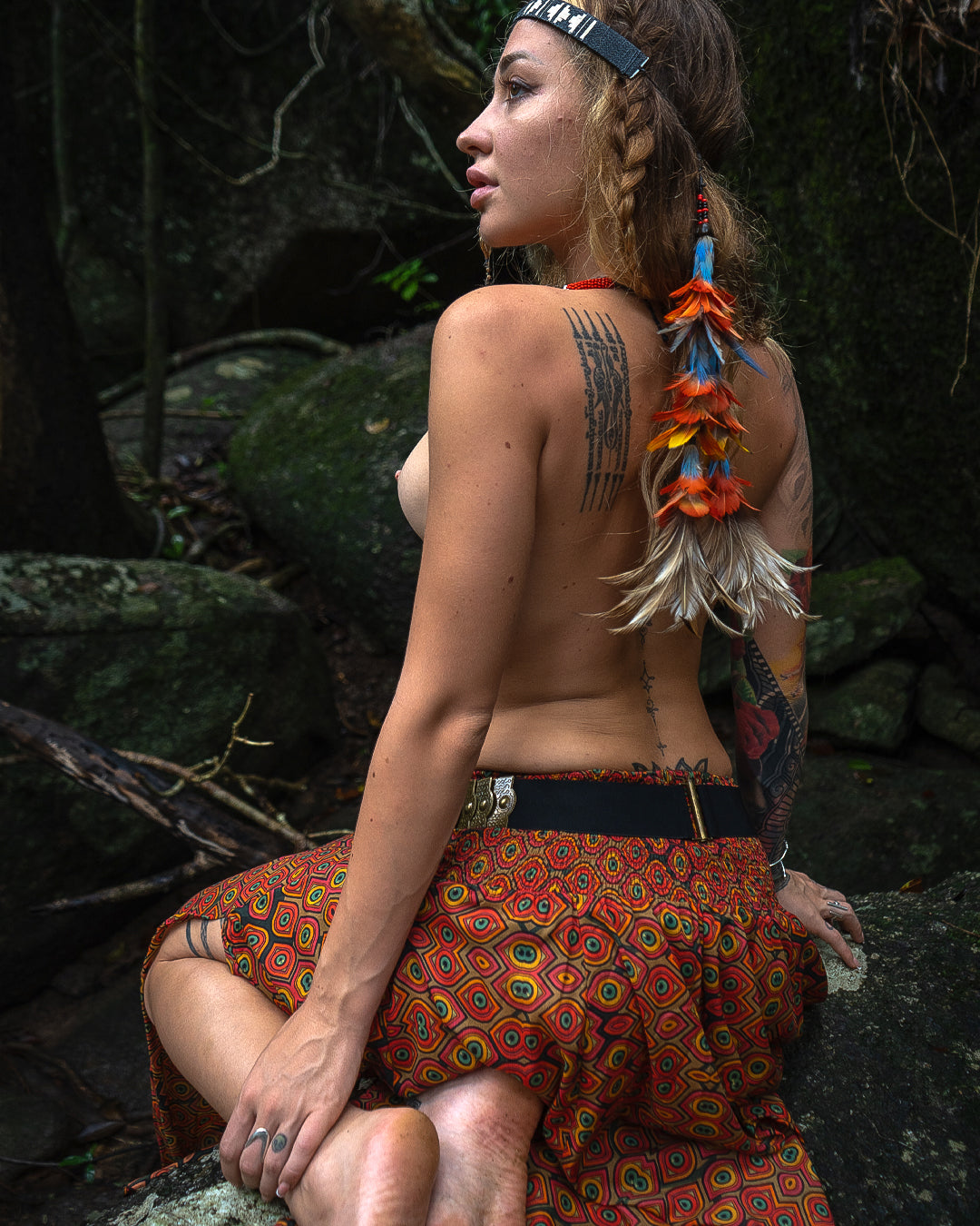 Gipsy Low Waist Long Skirt / Bamboo - Mustard EYEKANDY
