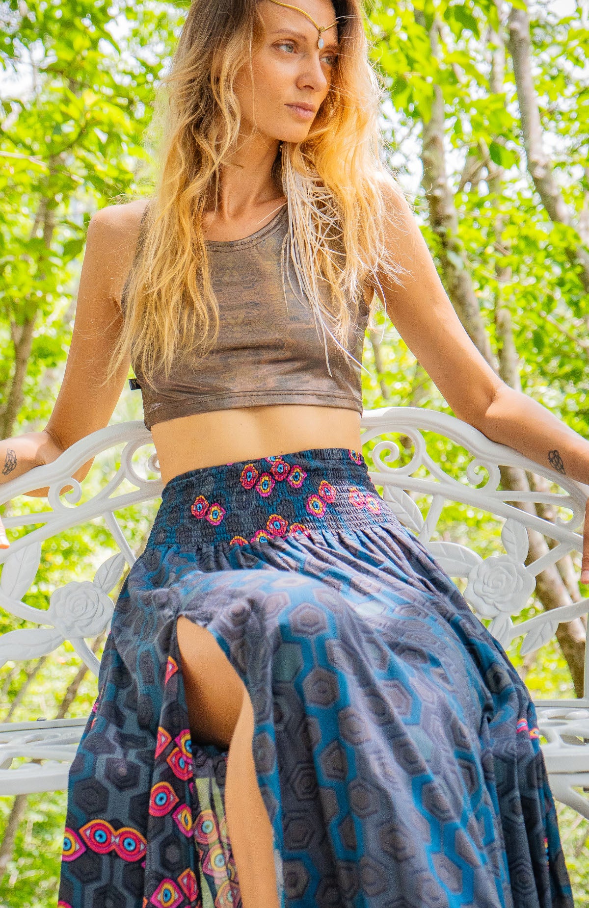 Gipsy Low Waist Long Skirt / Bamboo - SEXTIESEYEZES