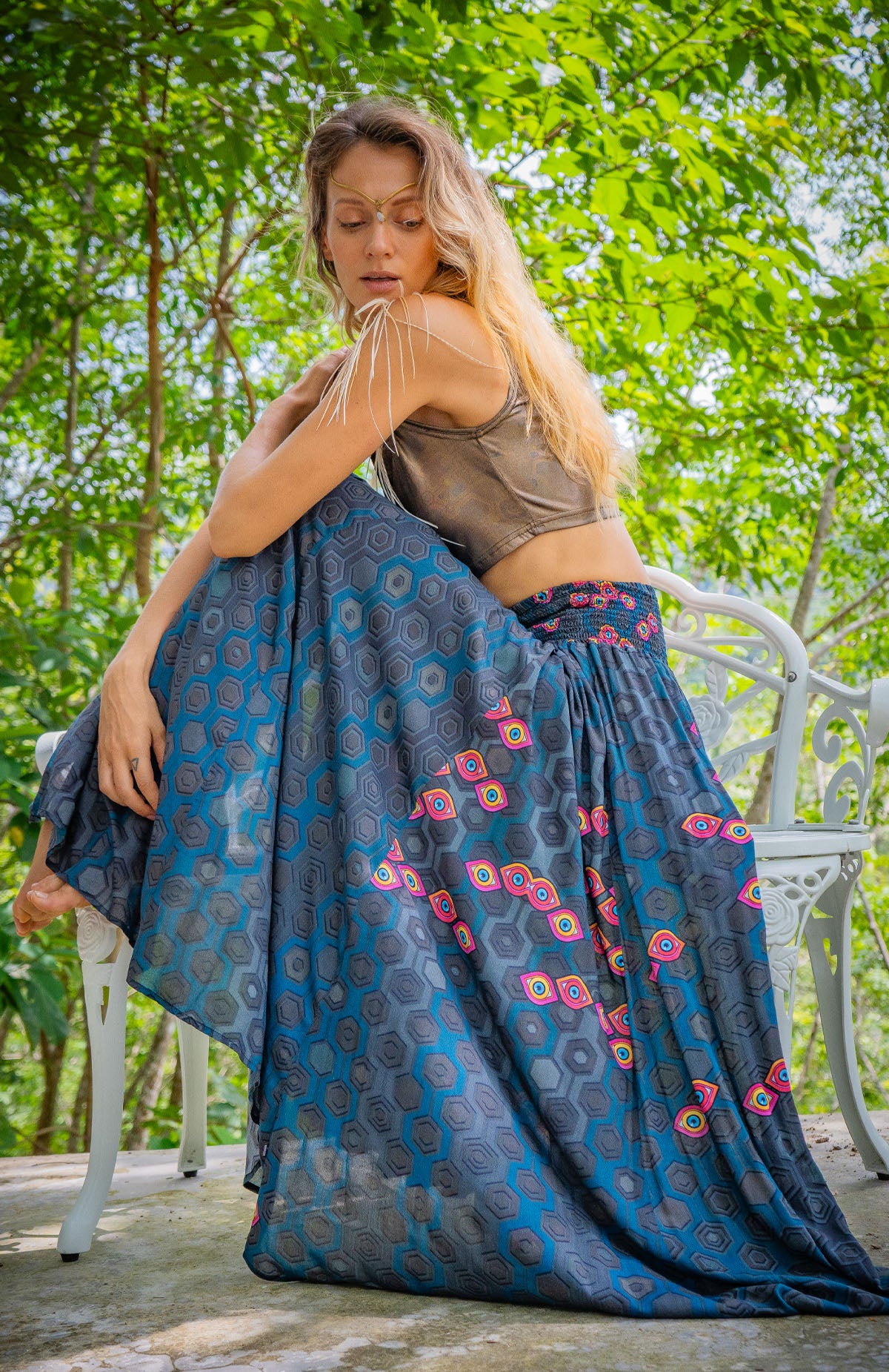 Gipsy Low Waist Long Skirt / Bamboo - SEXTIESEYEZES