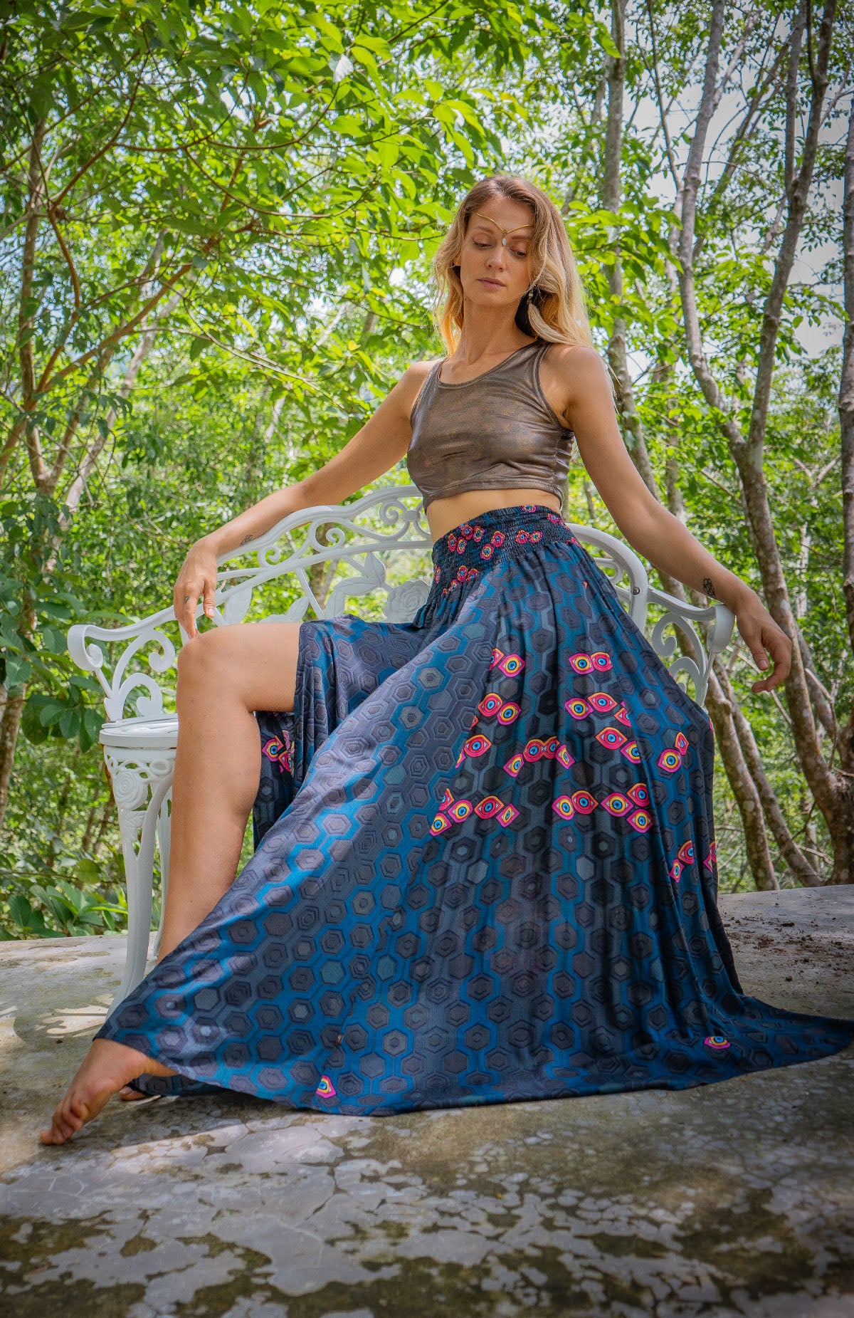 Gipsy Low Waist Long Skirt / Bamboo - SEXTIESEYEZES