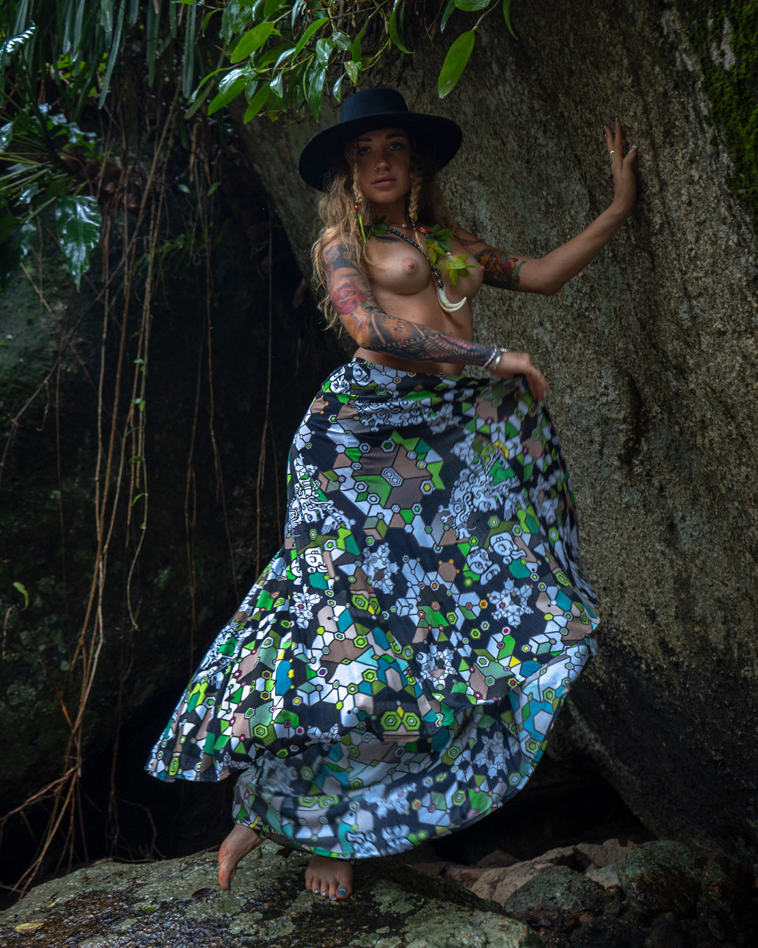 Gipsy Low Waist Long Skirt / Bamboo - SHAMANKA