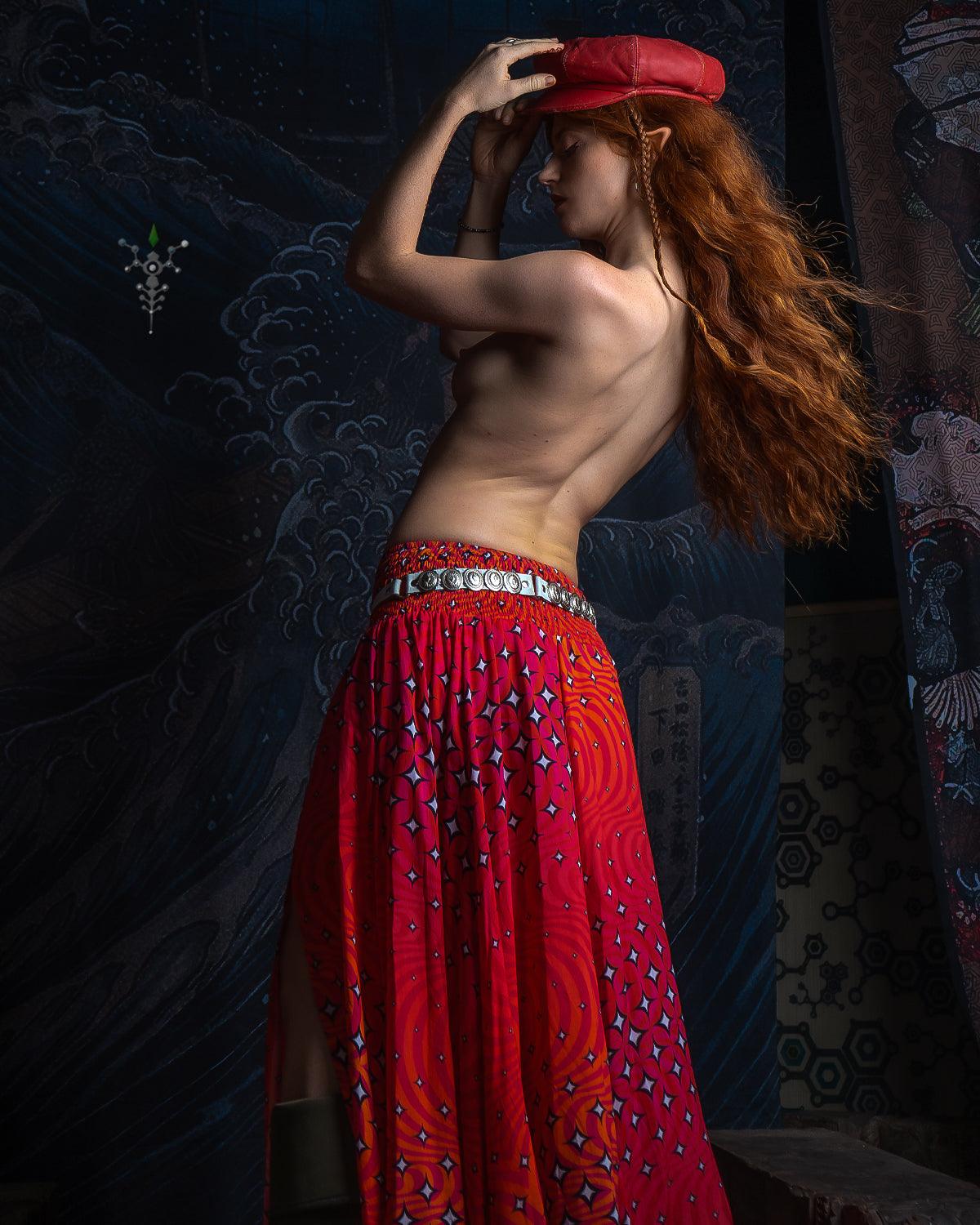 Gipsy Low Waist Long Skirt / Bamboo - VULKANA - Yacxilan Artwear