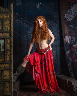 Gipsy Low Waist Long Skirt / Bamboo - VULKANA - Yacxilan Artwear