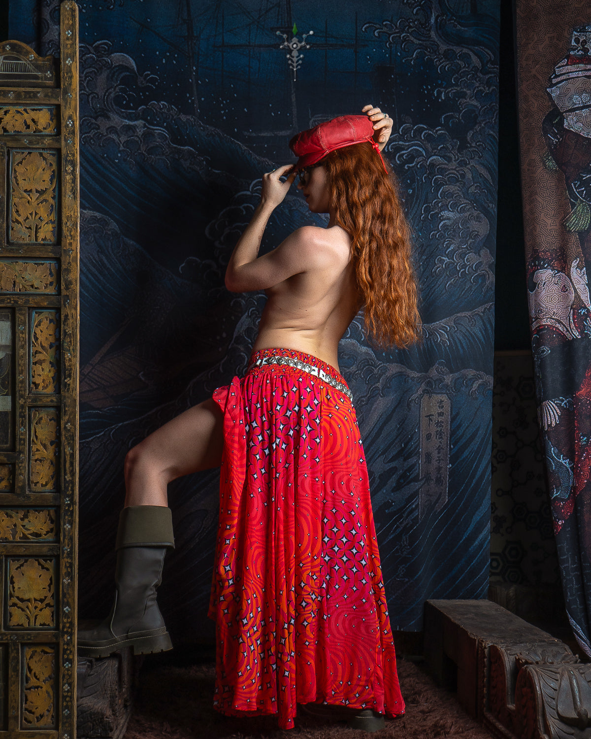 Gipsy Low Waist Long Skirt / Bamboo - VULKANA