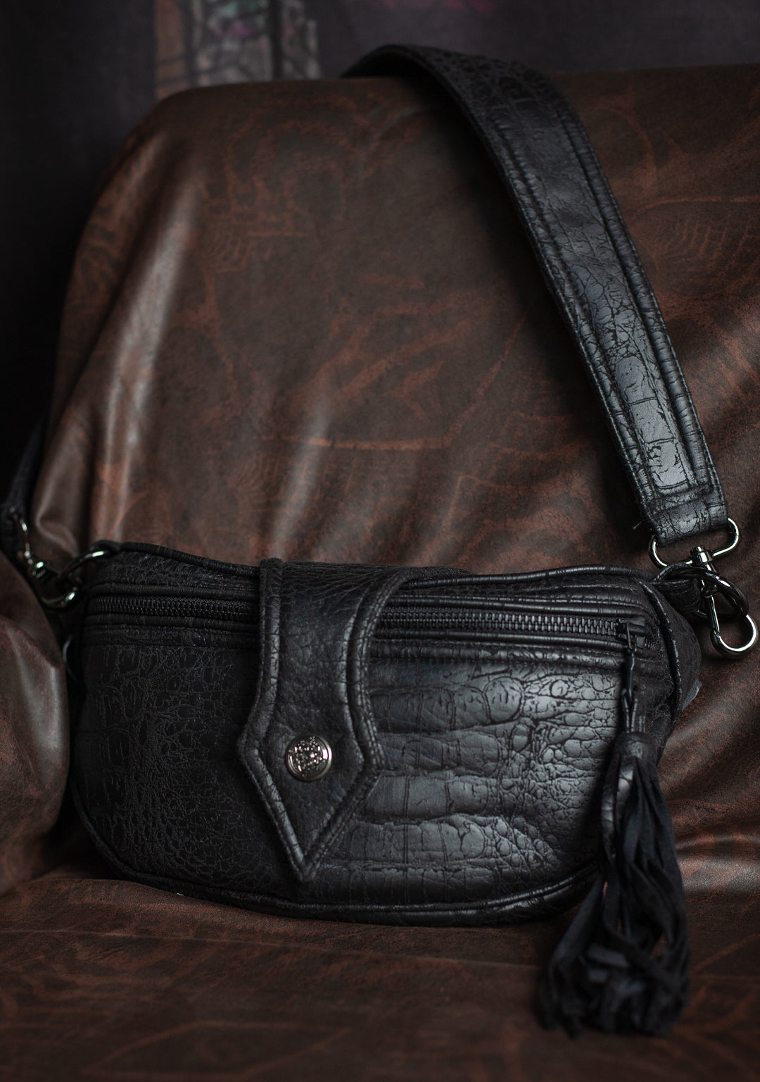 Hand Bag / Fake Leather - BLAK CROCODILE