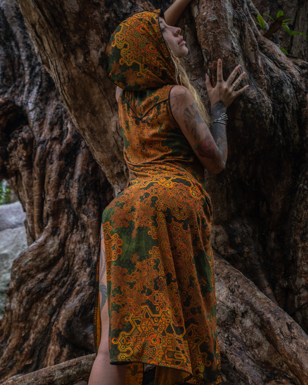 Hooded Long Dress / Bamboo - Mustard ATLANTHEON
