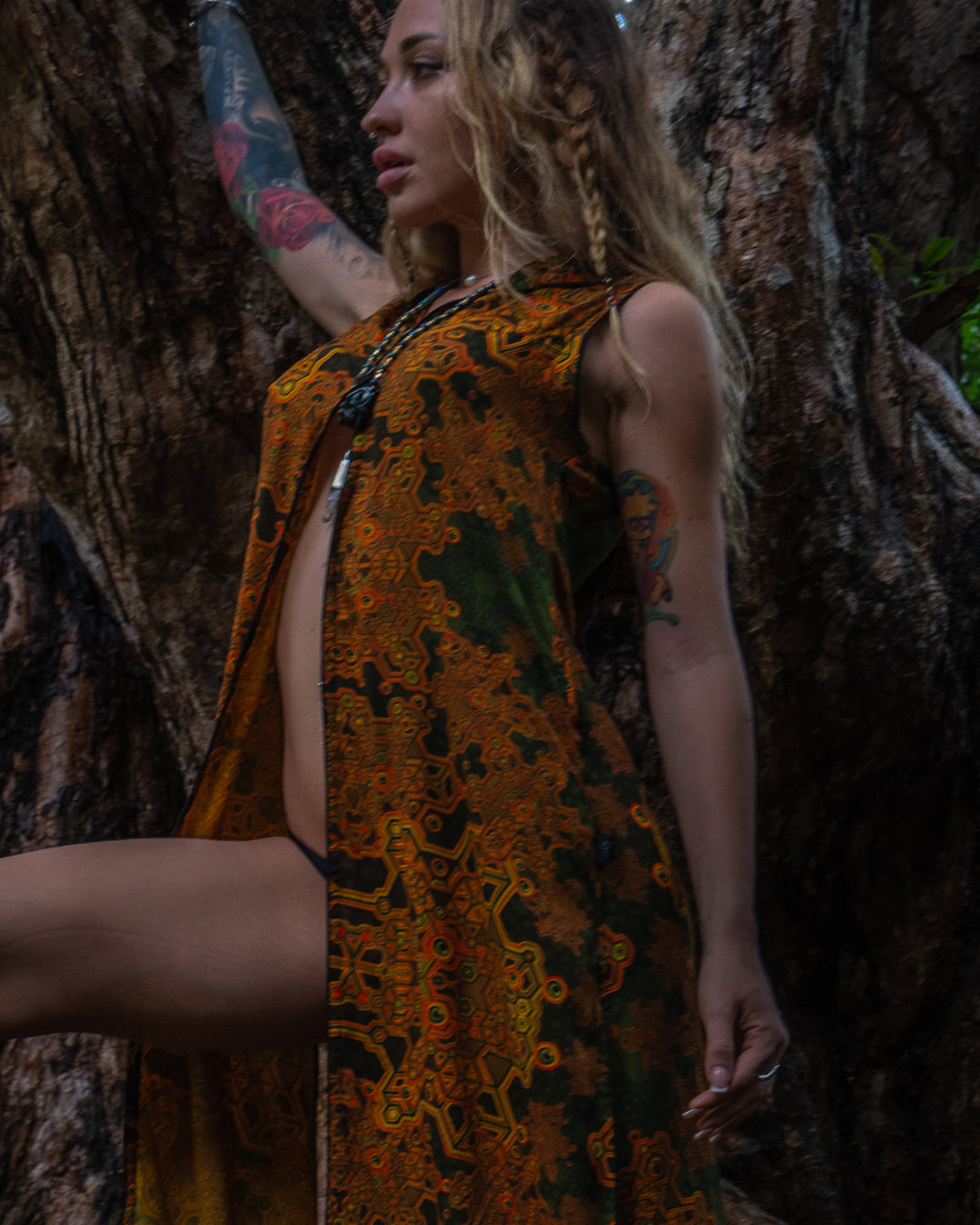 Hooded Long Dress / Bamboo - Mustard ATLANTHEON