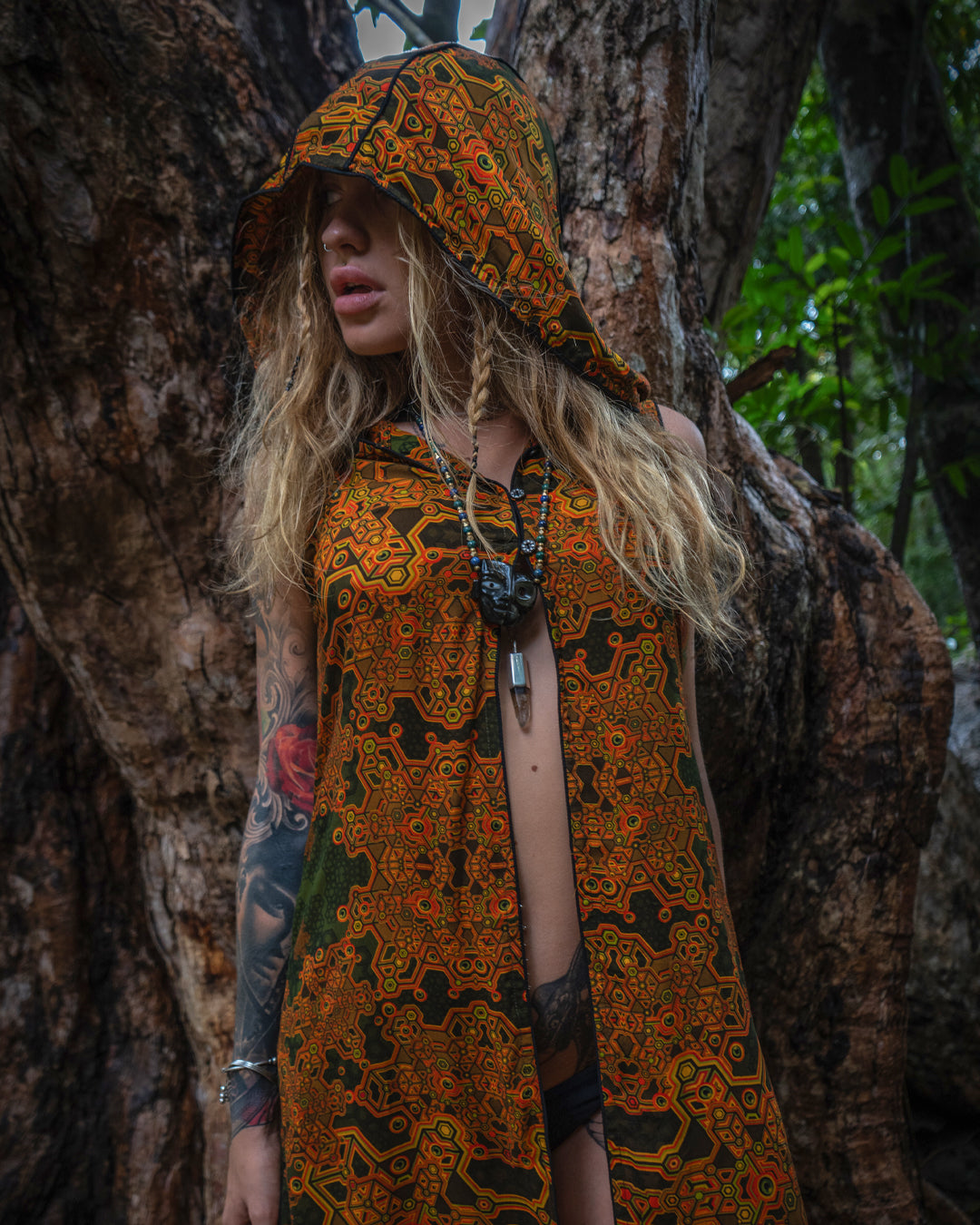 Hooded Long Dress / Bamboo - Mustard ATLANTHEON