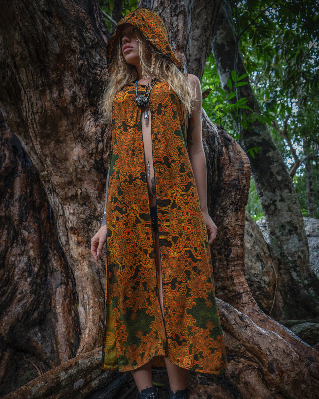 Hooded Long Dress / Bamboo - Mustard ATLANTHEON