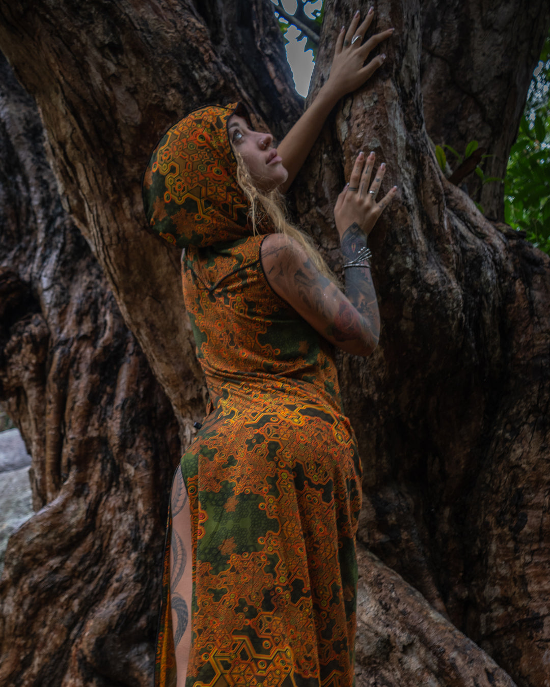 Hooded Long Dress / Bamboo - Mustard ATLANTHEON