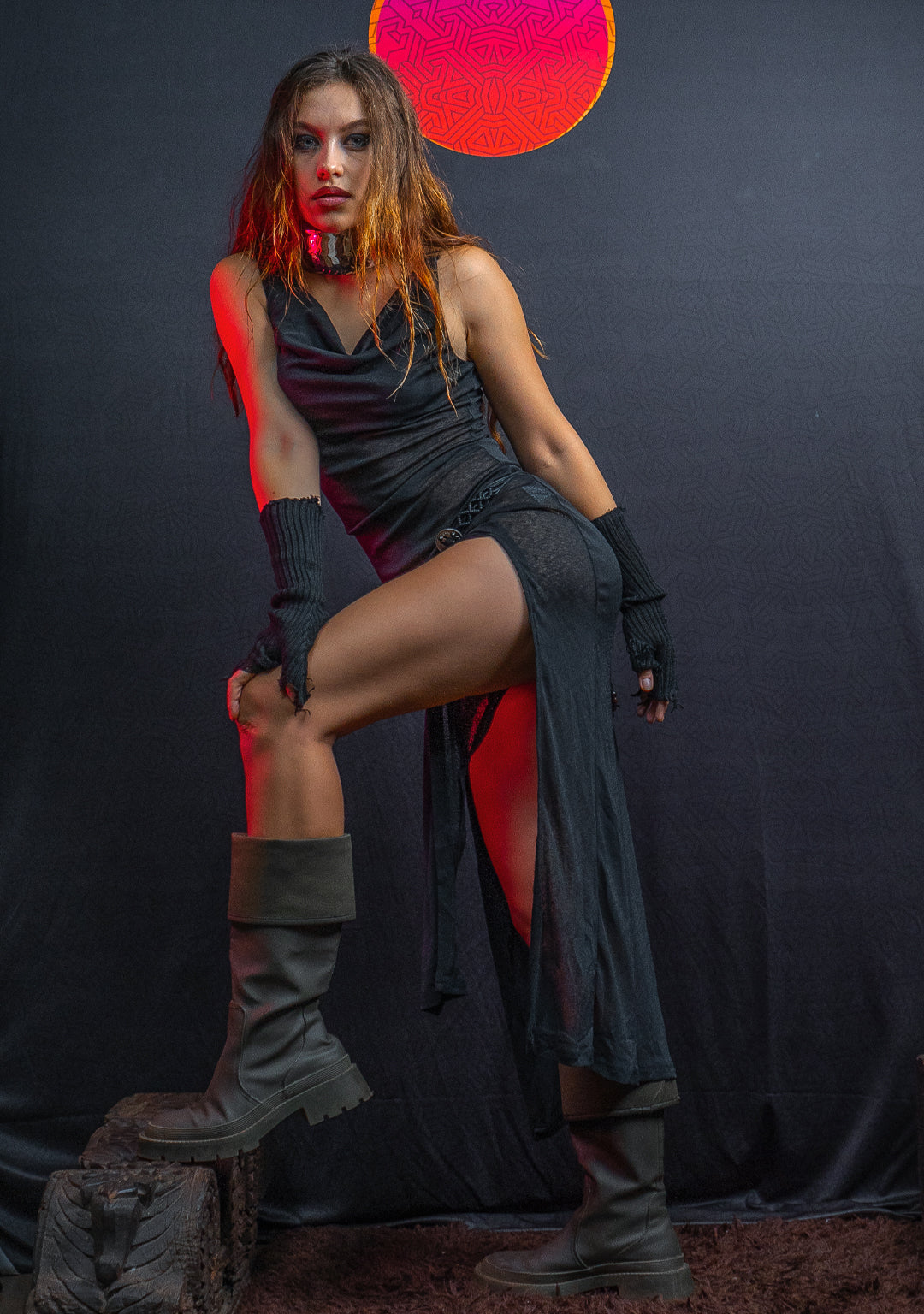 Long Dress / Knits - Double Slant Black ASSASSINS