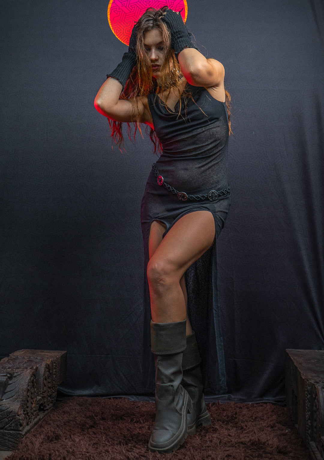 Long Dress / Knits - Double Slant Black ASSASSINS