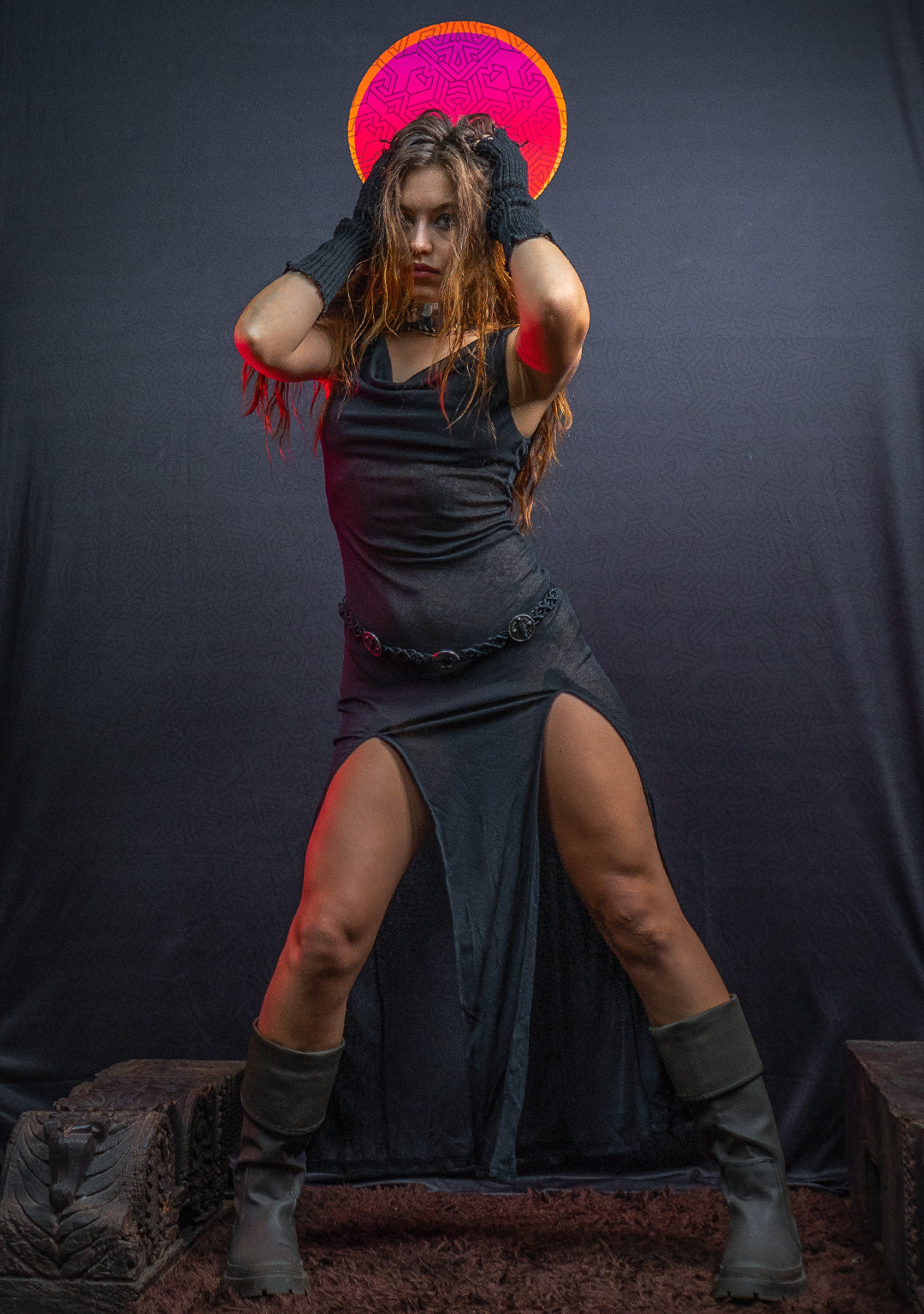 Long Dress / Knits - Double Slant Black ASSASSINS