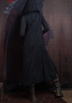 Hooded Long Dress / Bamboo - BLACK DRAGONS Screeenprint