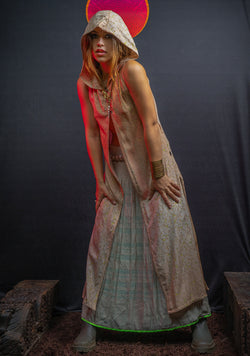 Hooded Long Dress / Bamboo - REBIRTH OF IKARO Whitesand