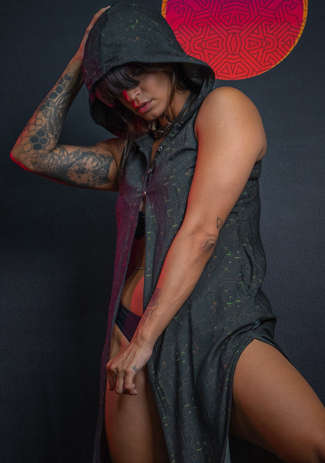 Hooded Long Dress / Viscose Twill - REBIRTH OF IKARO