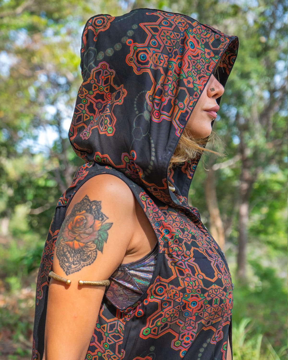 Hooded Long Dress Woman / Viscose -AFRODISIAKO Yacxilan Artwear