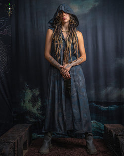 Hooded Long Dress Woman / Viscose - DRAGONS