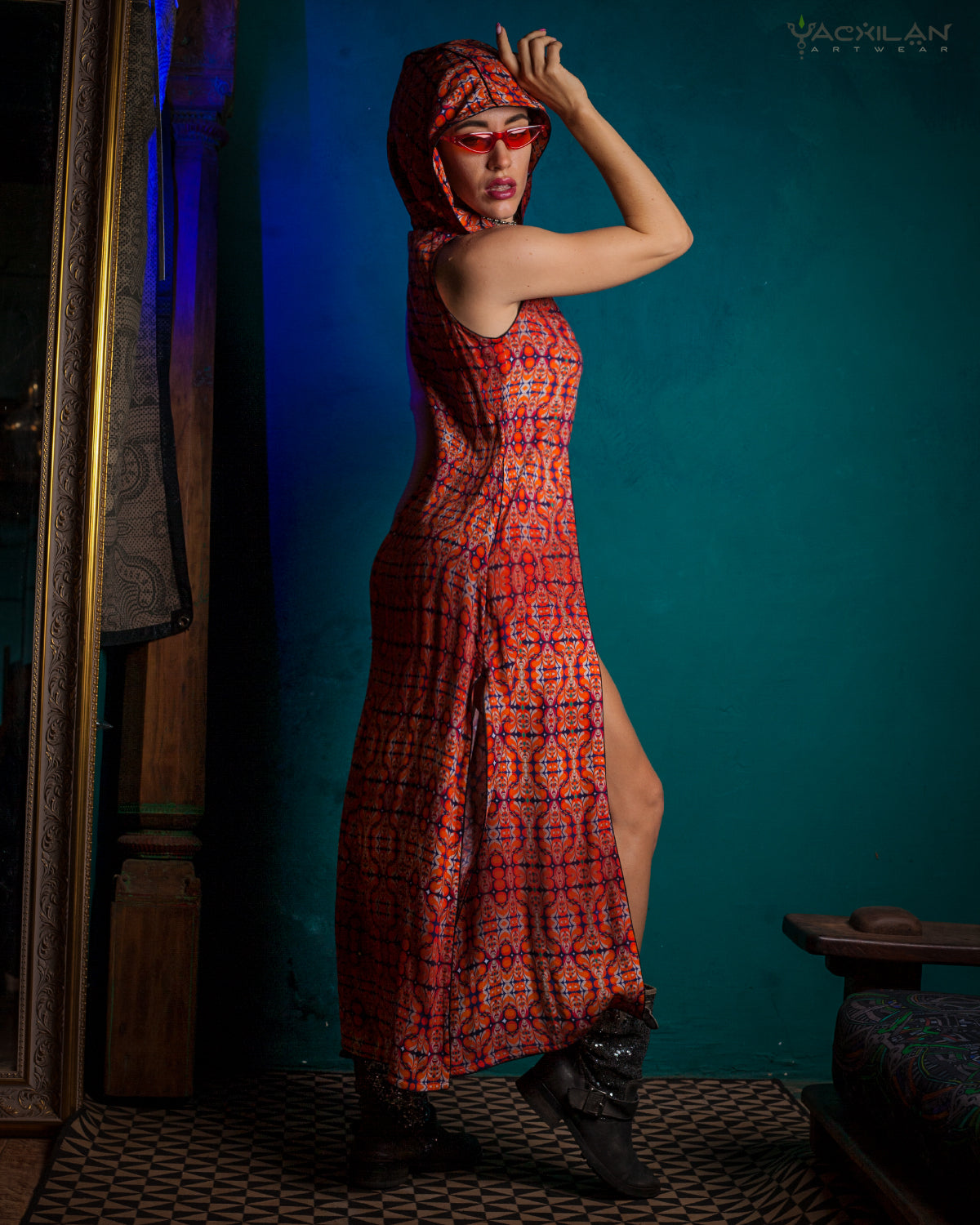 Hooded Long Dress / Viscose - REDER