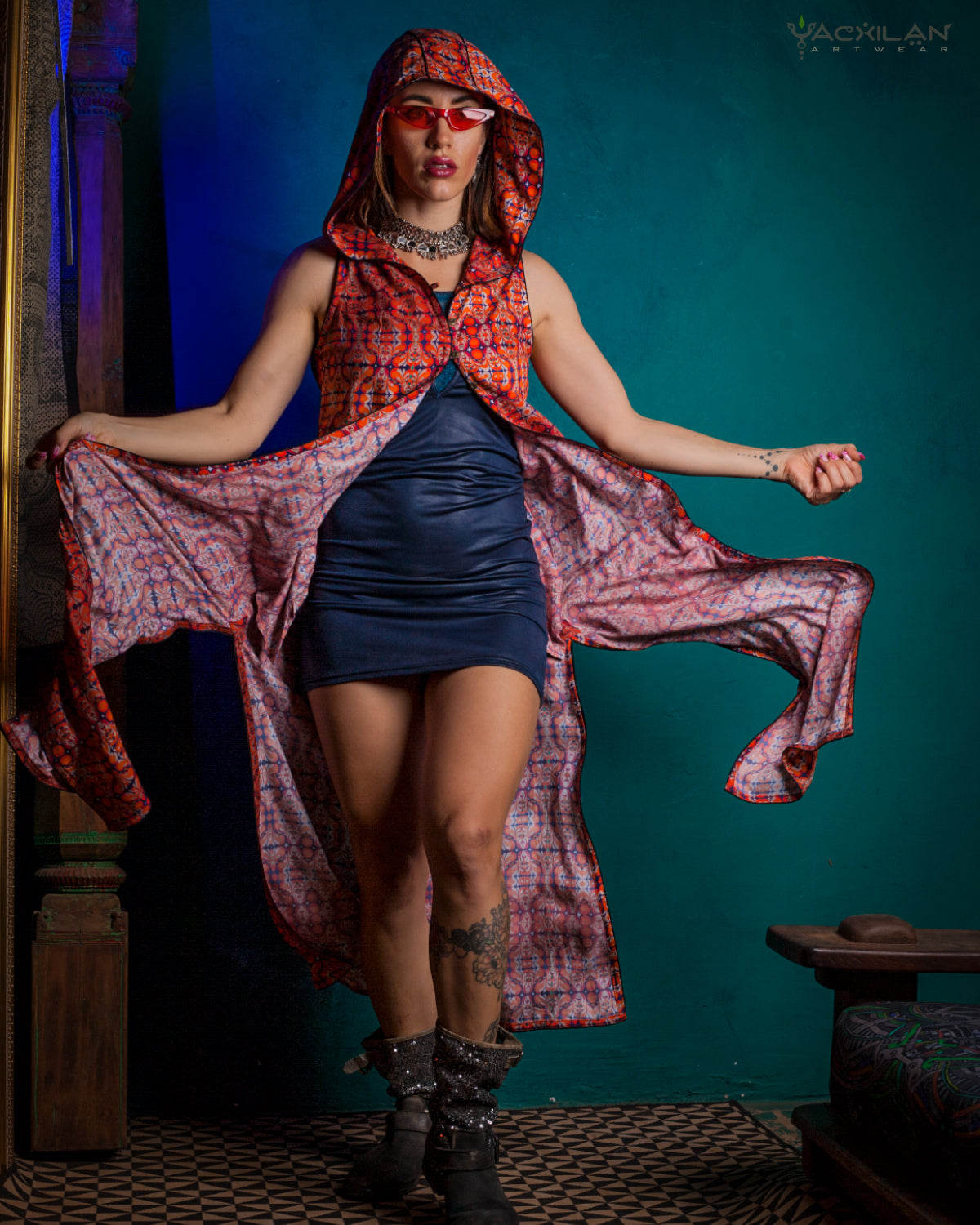 Hooded Long Dress / Viscose - REDER