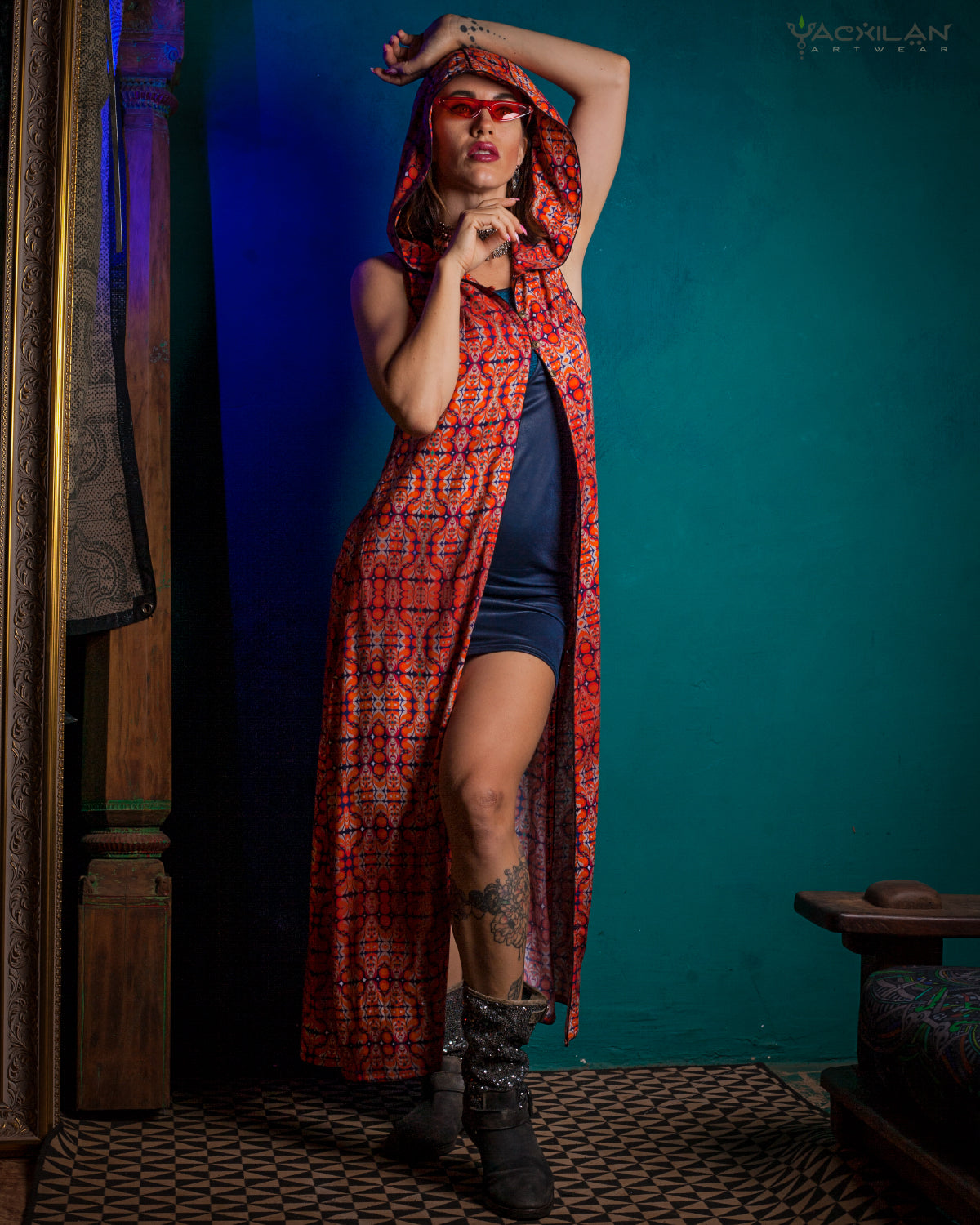 Hooded Long Dress / Viscose - REDER
