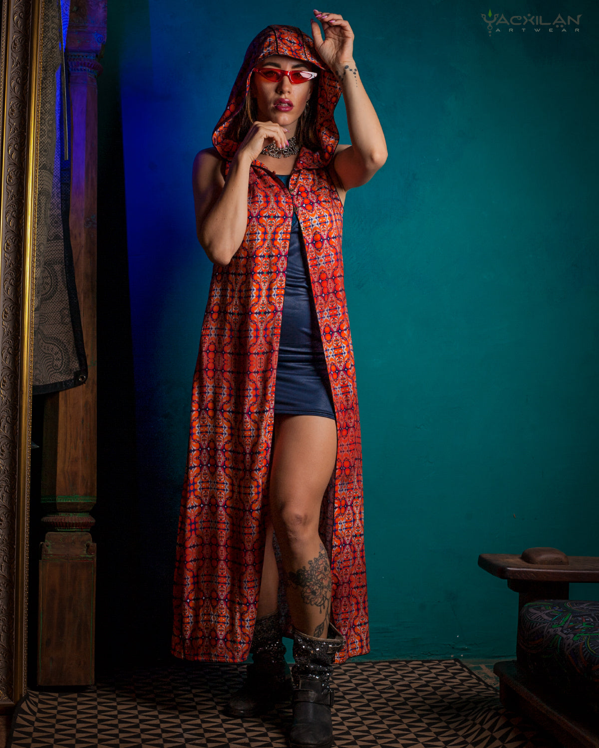 Hooded Long Dress / Viscose - REDER