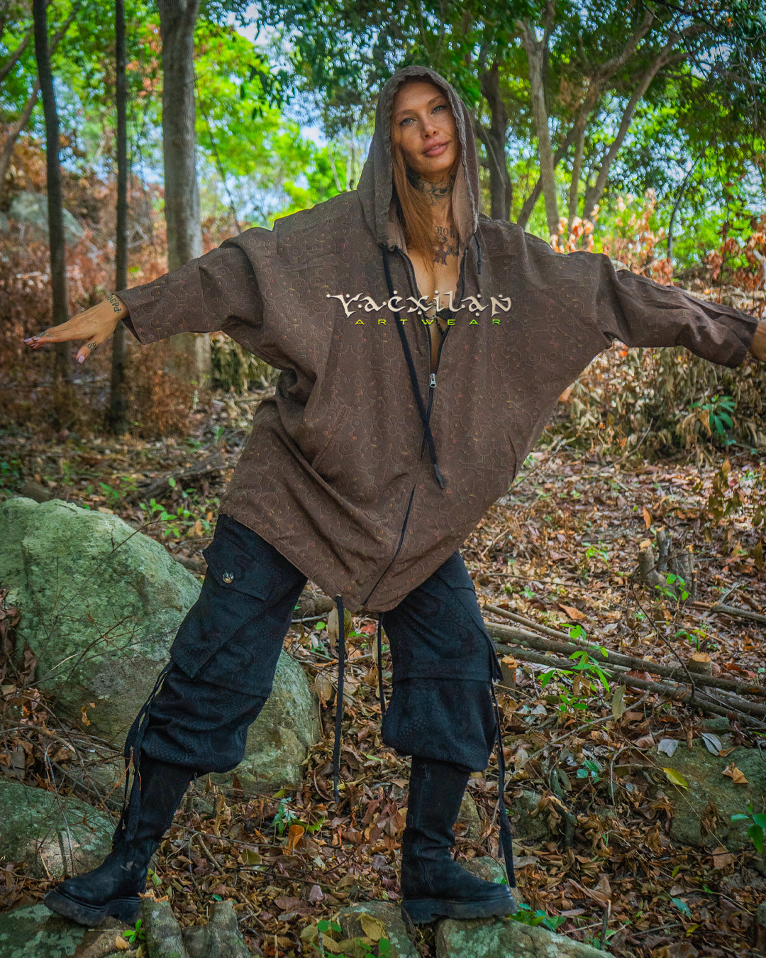 Woman Hooded Kimono Jacket / Kupra - REBIRTH OF IKARO Latte