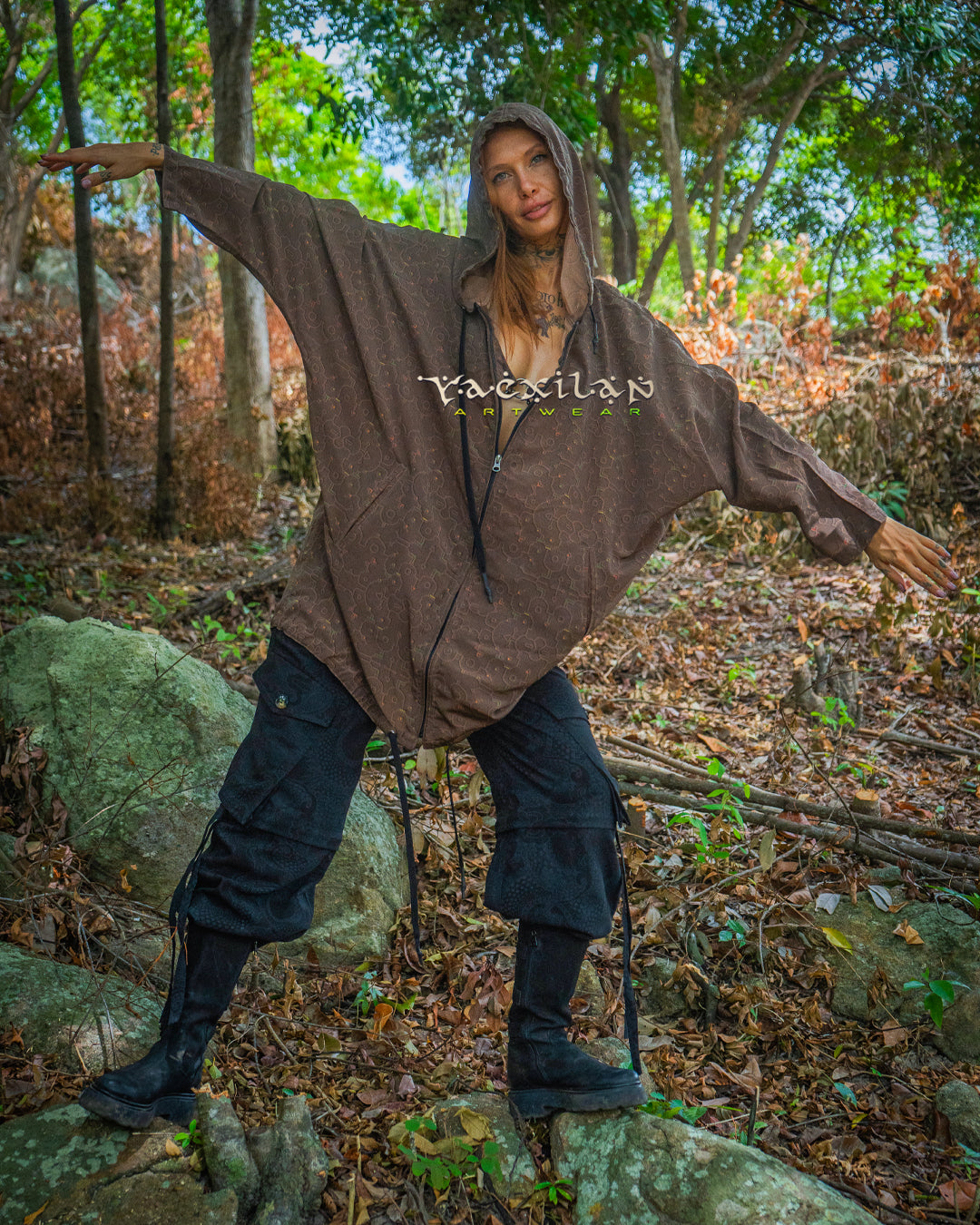Woman Hooded Kimono Jacket / Kupra - REBIRTH OF IKARO Latte