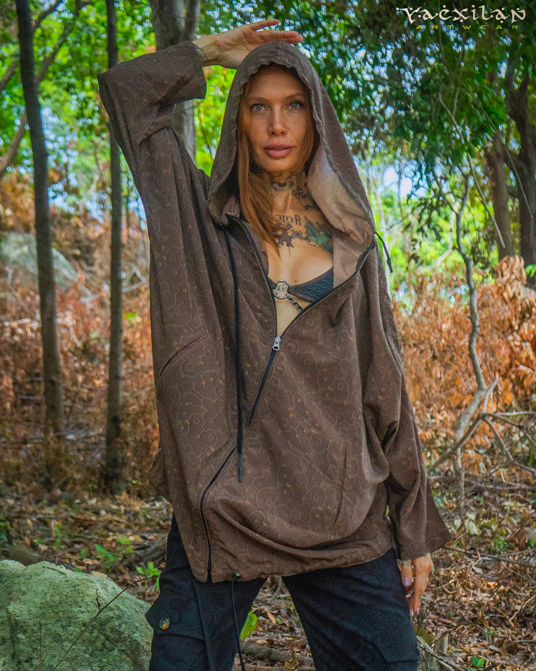 Woman Hooded Kimono Jacket / Kupra - REBIRTH OF IKARO Latte