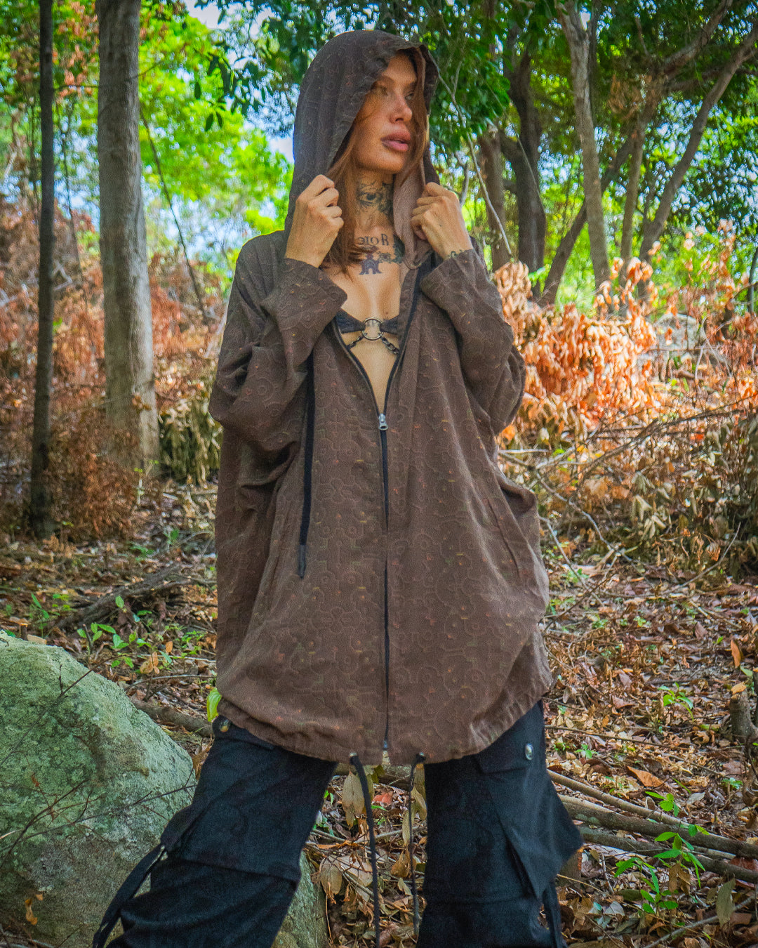 Woman Hooded Kimono Jacket / Kupra - REBIRTH OF IKARO Latte