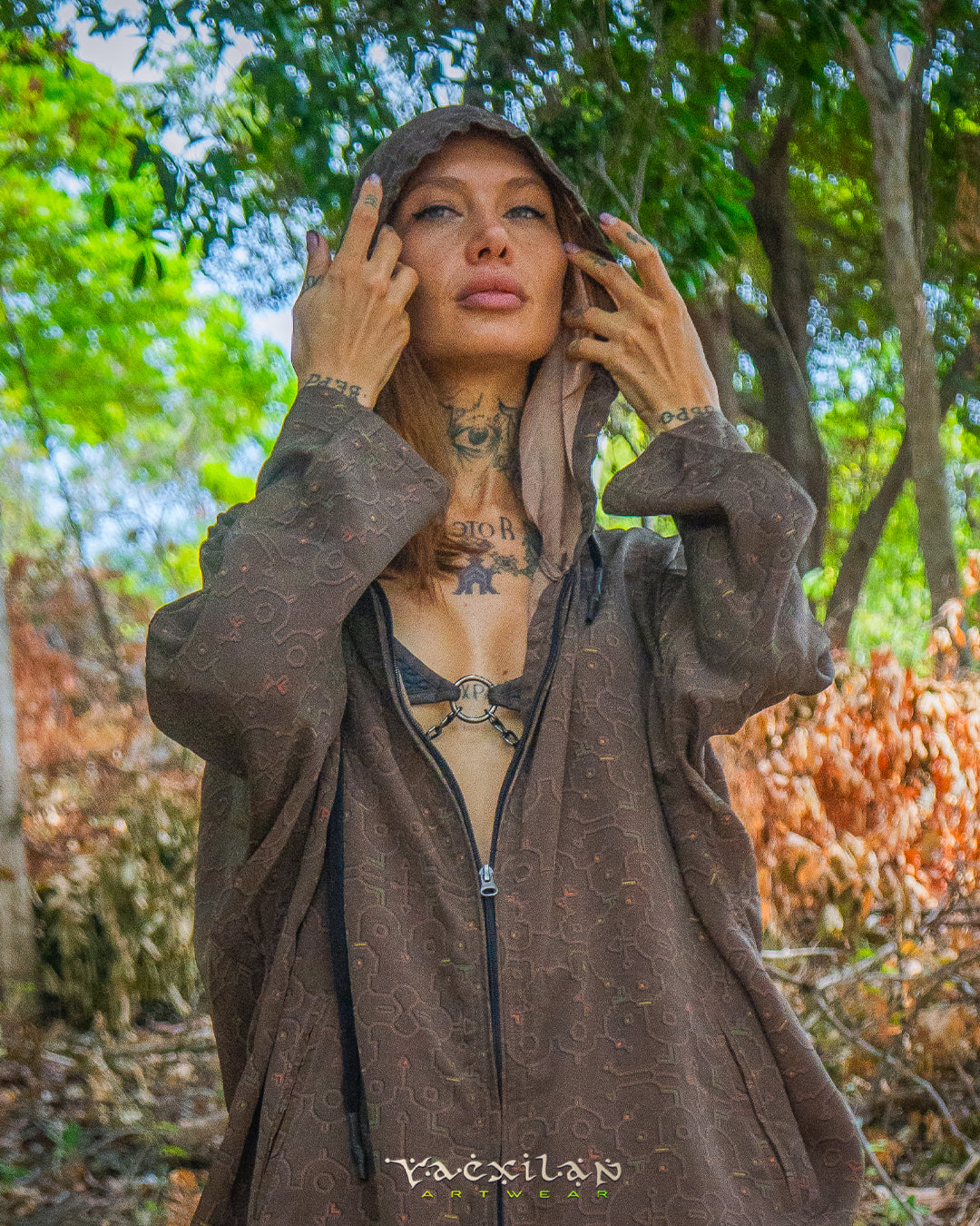 Woman Hooded Kimono Jacket / Kupra - REBIRTH OF IKARO Latte