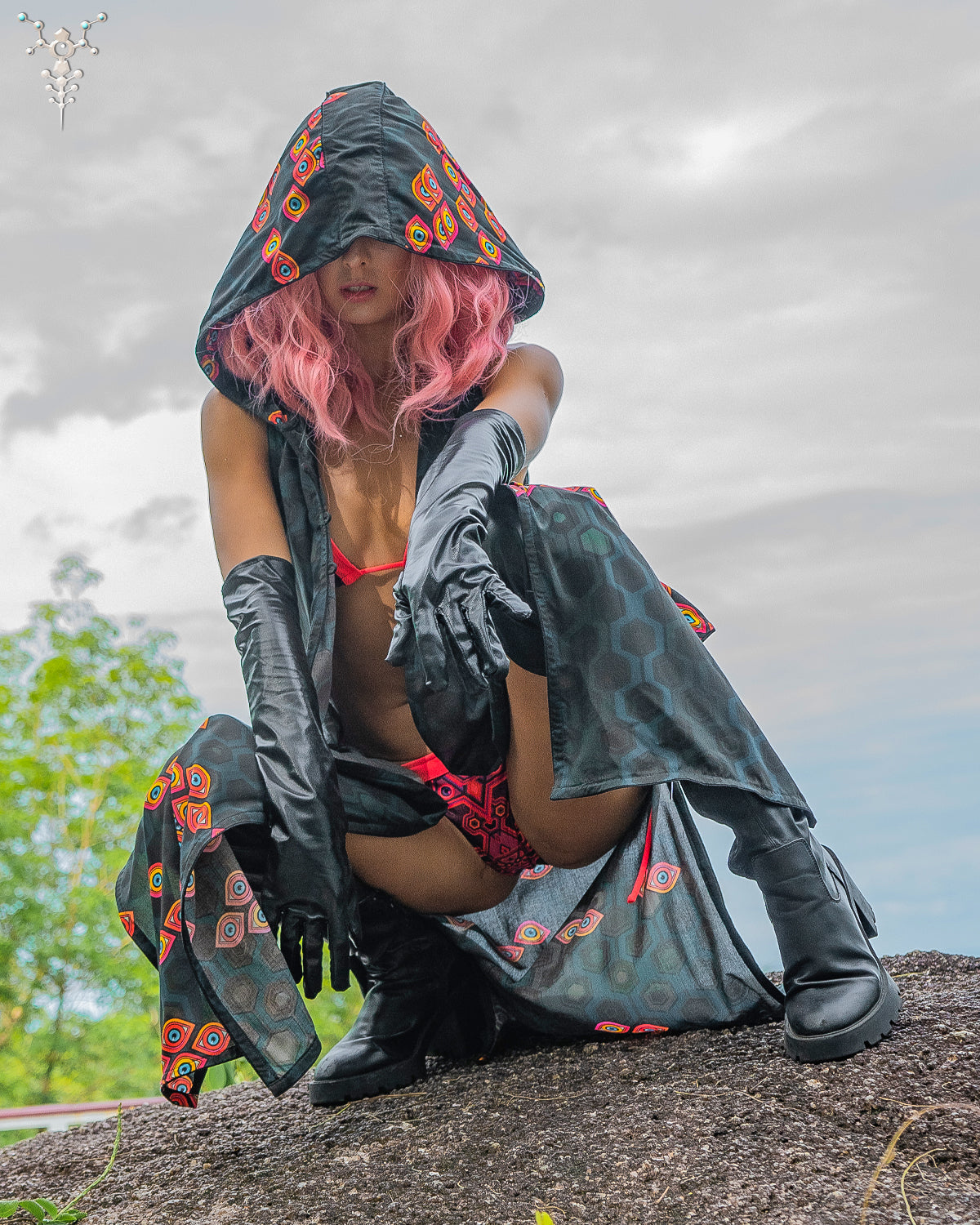 Hooded Long Dress Woman / Viscose - SEXTIESEYEZES